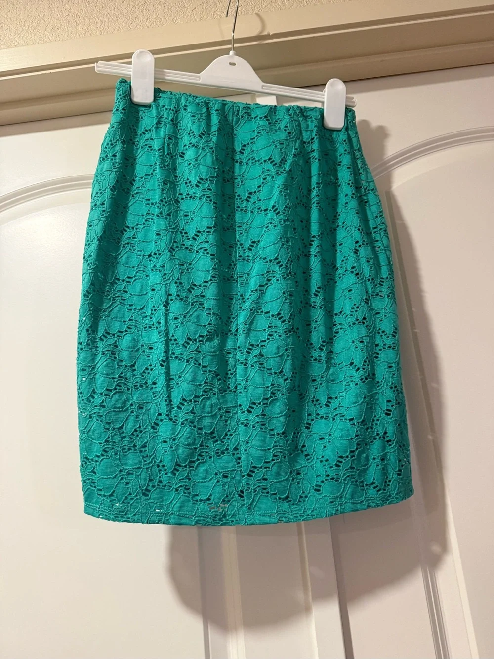 Alfani Teal Lace Pencil Skirt Size 4P